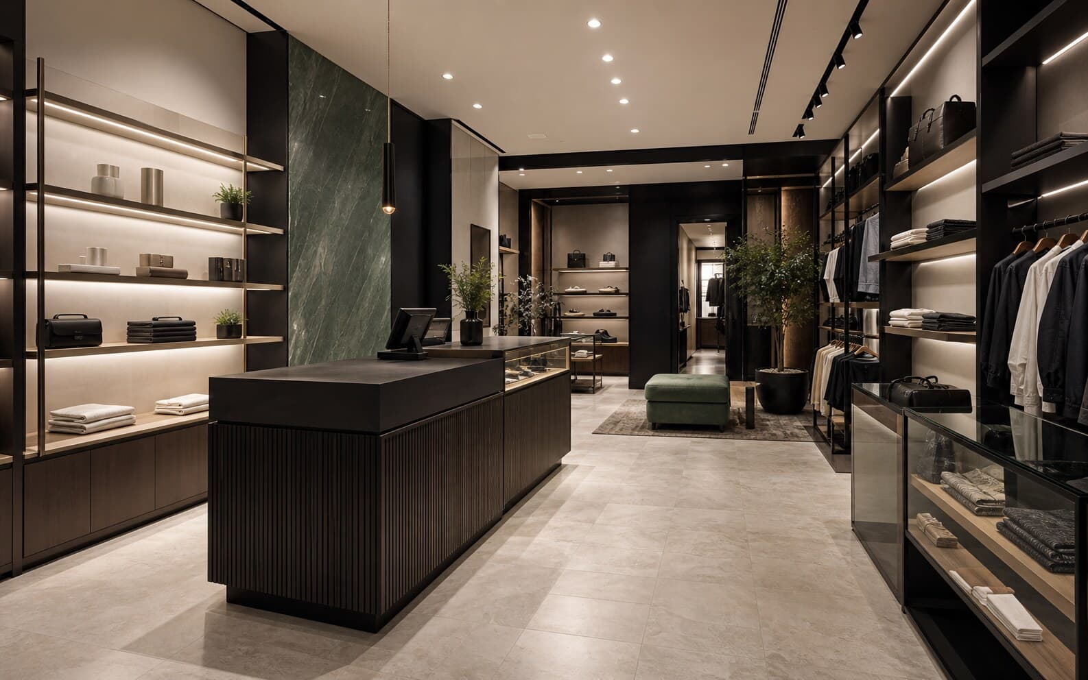Retail shop fitout with custom display joinery and integrated lighting